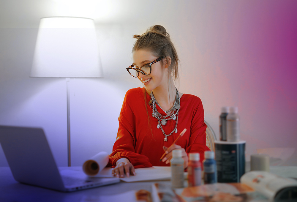 Sales professional reviewing lead data to compare exclusive leads versus shared leads
