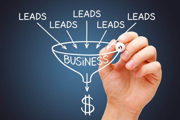 Sales funnel diagram showing high intent leads converting into business revenue